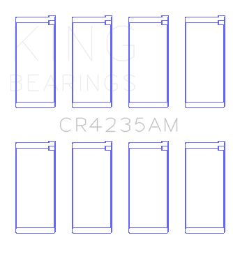 King Engine Bearings Hyundai Lantra 1600 (Size +0.50mm) Connecting Rod Bearing Set - CR4235AM0.5