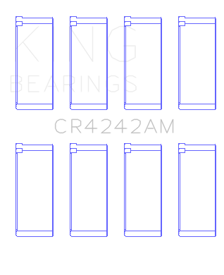 King Engine Bearings Honda B16A2/B16A3 (Size +0.25mm) Connecting Rod Bearing Set - CR4242AM0.25