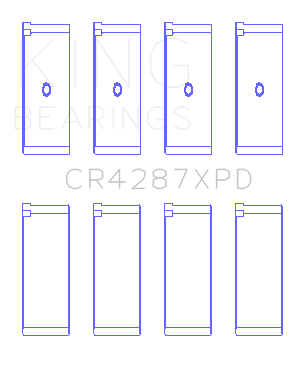 King Honda B18C1/B18C5 16V (Size 0.25mm - Predoweled for Alum Rods) Performance Rod Bearing Set - CR4287XPD0.25