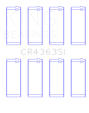 King GM 134 DOHC Ecotec 2.2L Connecting Rod Bearings - Set of 8 - CR4363SI010