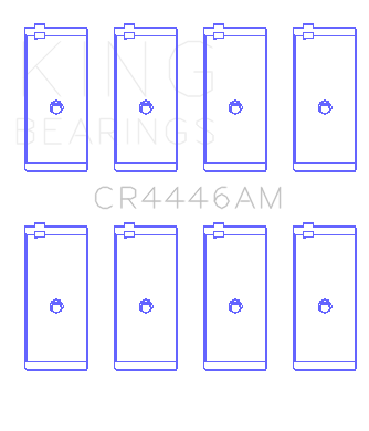 King Engine Bearings Toyota 3K/4K/(Size +0.25mm) Connecting Rod Bearing Set - CR4446AM1.25