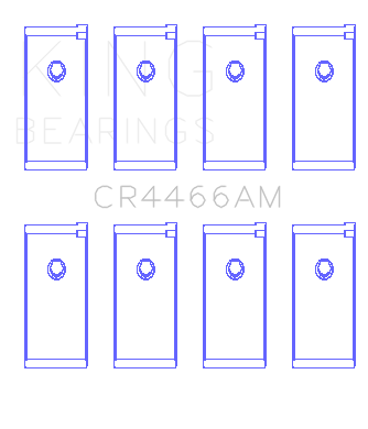 King Engine Bearings Mitsubishi 4D55T/4D56T/4G52 (Size +0.25mm) Connecting Rod Bearing Set - CR4466AM0.25