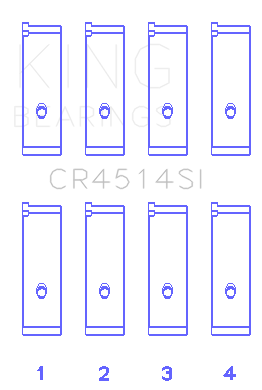 King Engine Bearings Toyota 1Azfe/2Azfe (Size +0.50mm) Connecting Rod Bearing Set - CR4514SI0.5