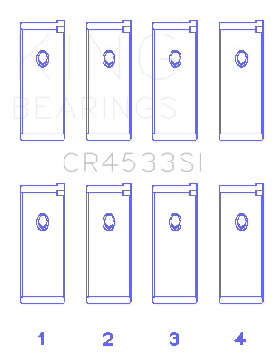 King Nissan QR25DE DOHC 16 Valves (Size +0.25) Rod Bearing Set - CR4533SI0.25