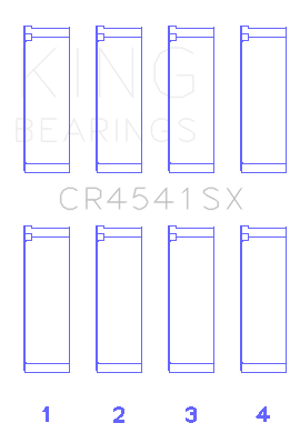 King Engine Bearings Honda F23A/F23Z/K20A3/16V (Size +0.50mm) Connecting Rod Bearing Set - CR4541SX0.5