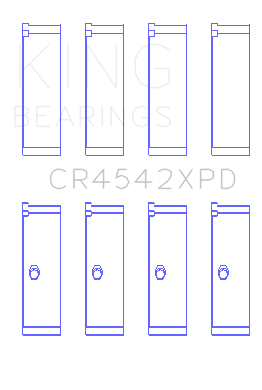 King Honda K-Series (except A3) 16v 2.0L/2.3L/2.4 XP Tri-Metal Performance Rod Bearing - Set of 4 - CR4542XPD