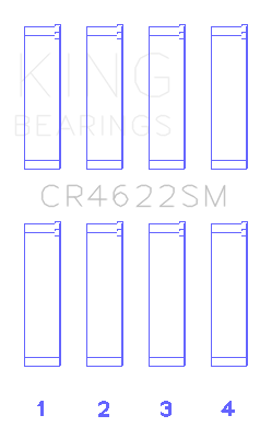 King Engine Bearings Subaru Fb20 (Size +0.25mm) Connecting Rod Bearing Set - CR4622SM0.25