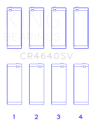 King BMW B48A20B (Size 0.50) Connecting Rod Bearing Set (Set of 4) - CR4640SV0.5