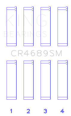 King Subaru FB20 Housing Bore +.003in (Size 0.25) Connecting Rod Bearing Set - CR4689SM0.25