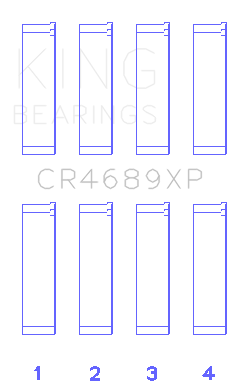King Subaru FB20 Housing Bore +.003in (Size 0.25) pMaxBlack Coated Connecting Rod Bearing Set - CR4689XP0.25