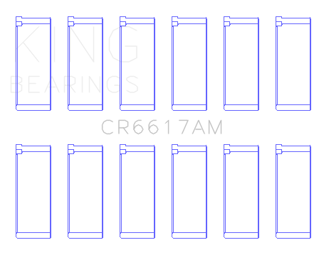 King Engine Bearings Volvo D42/Audi/Volksw. (Size +1.0mm) Connecting Rod Bearing Set - CR6617AM1.0