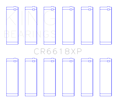 King Chevrolet 200/229ci XP Series Connecting Rod Bearing Set - STDX Size - CR6618XPSTDX