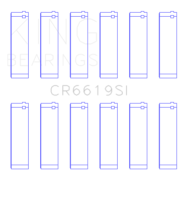 King Engine Bearings Ford V6 (Size +0.50mm) Connecting Rod Bearing Set - CR6619SI0.5