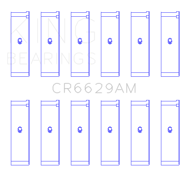 King Mitsubishi 181CI 3.0L 6G72 V6 / 152CI 2.5L 6G73 V6 (Size STD) Rod Bearing Set - CR6629AM
