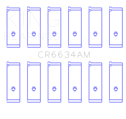 King Engine Bearings Toyota 2Vzfe V6 (Size +1.0mm) Connecting Rod Bearing Set - CR6634AM1.0