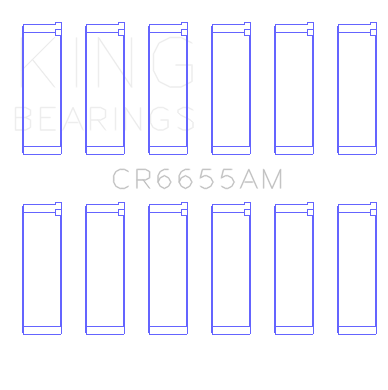 King Engine Bearings Mazda Je39 (Size +0.75mm) Connecting Rod Bearing Set - CR6655AM0.75
