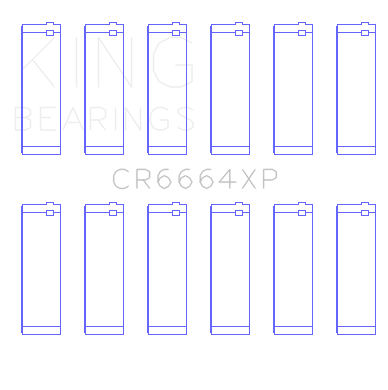 King Buick V6 (Size 0.001 Oversized) XP - Series Performance Rod Bearing Set - CR6664XP001