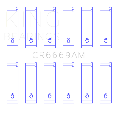 King Engine Bearings Toyota 3Vze 2958Cc (Size +1.0mm) Connecting Rod Bearing Set - CR6669AM1.0