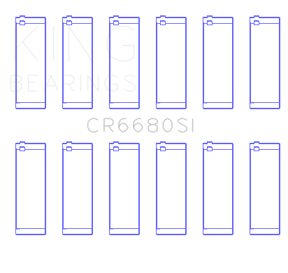 King Engine Bearings ChevrolET/Jeep 173Ci 2.8L (Size +0.50mm) Connecting Rod Bearing Set - CR6680SI0.5