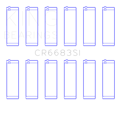 King Engine Bearings ChevrolET 262 (Od+.002in) (Size +0.25mm) Connecting Rod Bearing Set - CR6683SI0.25