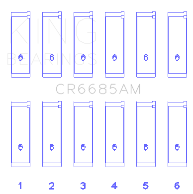 King Engine Bearings Isuzu 6Vd1 (Size +0.75mm) Connecting Rod Bearing Set - CR6685AM0.75