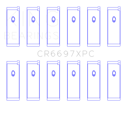 King Nissan RB25/RB26 (Size .026) Coated Performance Rod Bearing Set - CR6697XPC.026