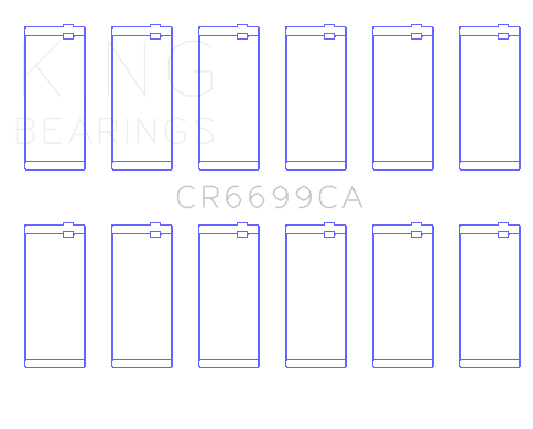King 94-02 Dodge Cummins 5.9L Inline 6 Diesel Conventional Coated Rod Bearing Set (Size 1.0mm) - CR6699CA1.0