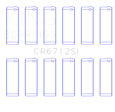 King Engine Bearings Ford V6 Triton/Ohv (Size +1.0mm) Connecting Rod Bearing Set - CR6712SI1.0