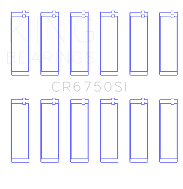 King Engine Bearings Opel X30Xe (Ecotech) (Size +0.75mm) Connecting Rod Bearing Set - CR6750SI0.75