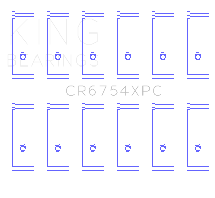 King Engine Bearings Toyota2JZGE/2JZGTE 3.0L pMaxKote Performance Rod Bearing Set - Size +.026mm - CR6754XPC.026