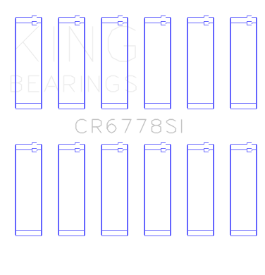 King Engine Bearings Audi Acz/Aah/Ack/Aej/Asn/Ltr (Size +0.50mm) Connecting Rod Bearing Set - CR6778SI0.5