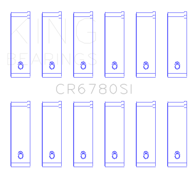 King Engine Bearings Chrysler 2.7L (Size +0.50mm) Connecting Rod Bearing Set - CR6780SI0.5