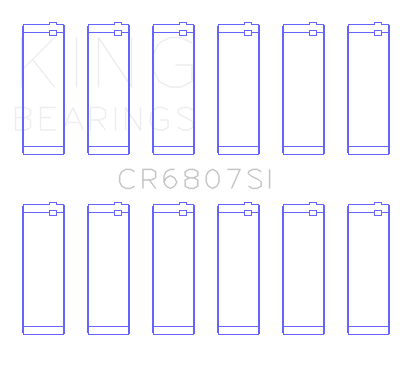 King Engine Bearings Ford V6 Triton/Ohv (Od+.002in) (Size +0.50mm) Connecting Rod Bearing Set - CR6807SI0.5