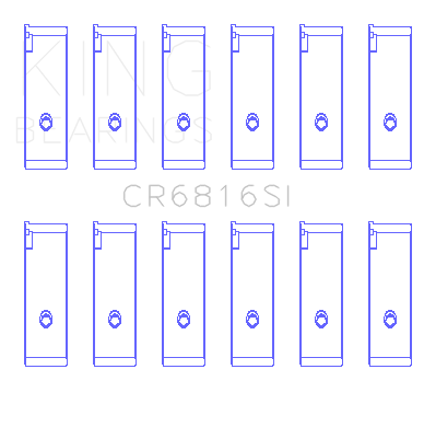 King Engine Bearings Suzuki H20A/H25A/H27A (Size +0.75mm) Connecting Rod Bearing Set - CR6816SI0.75