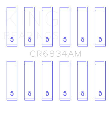 King Engine Bearings Chrysler 3.3/3.8 V6 +.002 Os/Od (Size +0.25mm) Connecting Rod Bearing Set - CR6834AM0.25