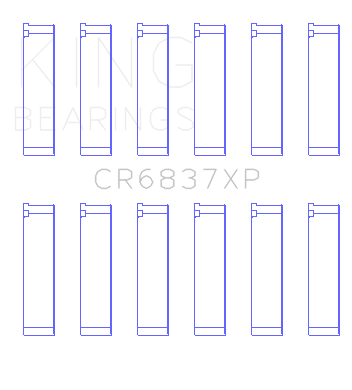 King Honda J30 / J35 Connecting Rod Bearing Set (Set of 6) - CR6837XP
