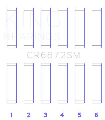 King Toyota 1GR-FE (Size +.25mm) Connecting Rod Bearing Set - CR6872SM0.25