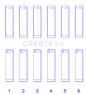 King Engine Bearings Mercedes Benz Om 642 Sputter Replacement (Size +0.50mm) Conrod Bearing Set - CR6876SV0.5
