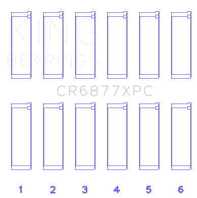 King BMW S54B32 3.2L Coated Performance Rod Bearing Set of 6 (Size .025) - CR6877XPC0.25
