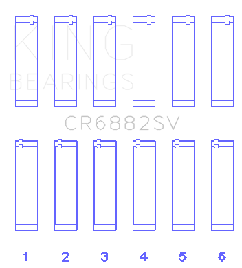 King Engine Bearings Audi ABS, CDTA, CKVC, CEZA Sputter Replacement Bearing Set - CR6882SV