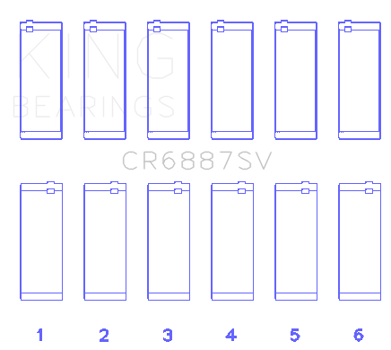 King BMW B58B30A Performance Rod Bearing Set (Size +.75) - CR6887SV0.75