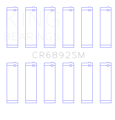 King Engine Bearings OE Replacement Bi-Metal Rod Bearings for Audi AUK. BKH, BYU - CR6892SM