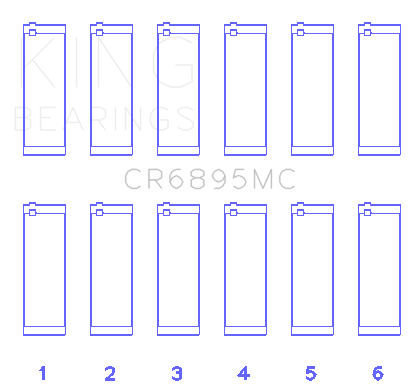 King Ford Ecoboost 3.5L V6 (Size 0.05) Connecting Rod Bearing Set - CR6895MC0.5