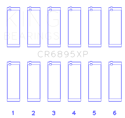 King Ford Ecoboost 3.5L V6 (Size 0.25) pMaxBlack Coated Connecting Rod Bearing Set - CR6895XP0.25