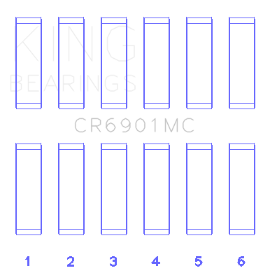 King Ford Ecoboost 2.7L V6 (Size 0.05) Connecting Rod Bearing Set - CR6901MC0.5
