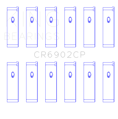 King Nissan VQ35HR / VQ37HR (Size 0.5) Connecting Rod Bearing Set - CR6902CP0.5