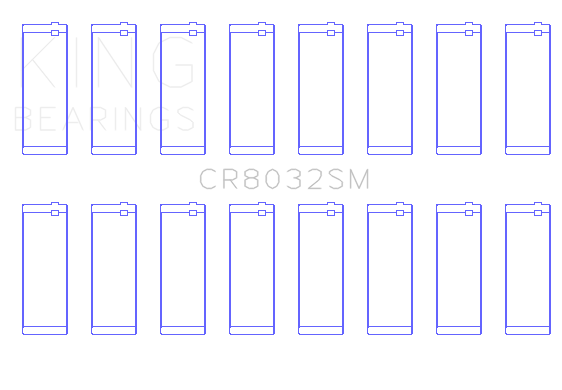 King Chrysler 345/ 370 16V (Size 0.25) Connecting Rod Bearing Set - CR8032SM0.25