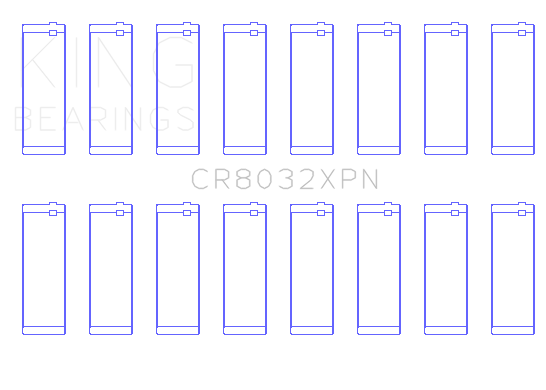 King Chrysler 345/370 16V (Size .026) Connecting Rod Bearings (Set of 8) - CR8032XPN.026