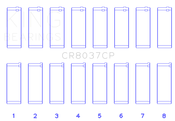 King 01-09 GM Duramax 6.6L A Rod (Size +.25mm) Connecting Rod Bearing Set - CR8037CP0.25