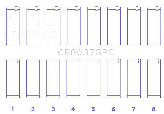 King General Motors Duramax LLY/LML/LMM/LGH/L5P/LBZ/LB7 (Size 0.25) Connecting Rod Bearing Set - CR8037GPC0.25